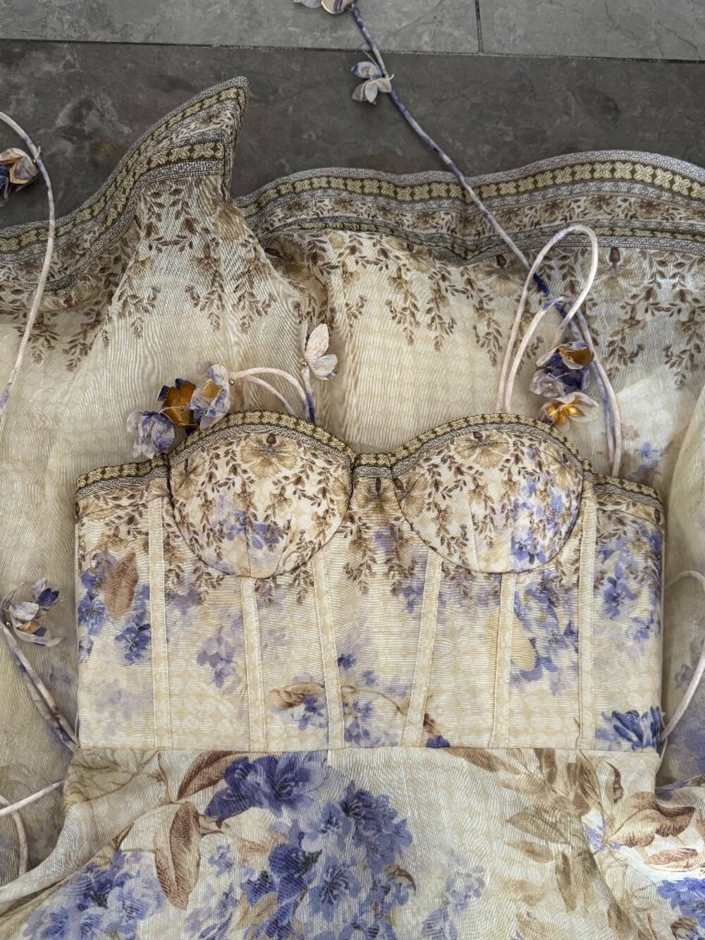 Zimmermann Cream and Lavender Floral Maxi Dress - Picture 3 of 14